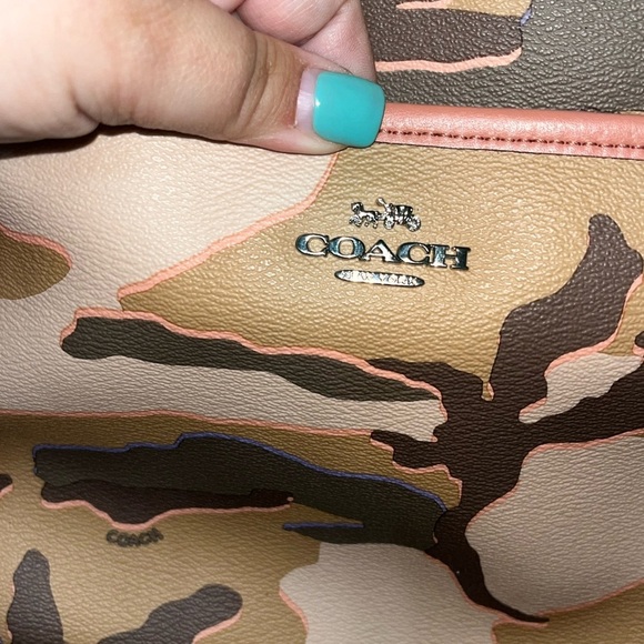 Coach Pink Camouflage Leather Crossbody w/ Adjustable Strap - Picture 4 of 13